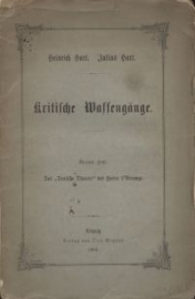 Kritische Waffengänge. H. 4, Das "Deutsche Theater" des Herrn L'Arronge