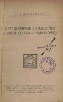 Ustanowienie i znaczenie Komisji Edukacji Narodowej