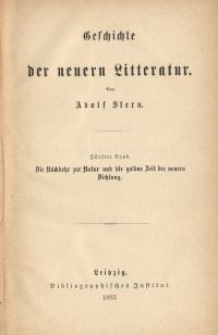Geschichte der neuern Litteratur. Bd. 5, Die Rückkehr zur Natur und die goldne Zeit der neuern Dichtung