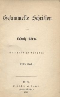 Gesammelte Schriften von Ludvig Börne. Bd. 1
