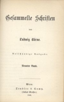 Gesammelte Schriften von Ludvig Börne. Bd. 9