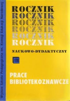 Rocznik Naukowo-Dydaktyczny. Z. 178, Prace Bibliotekoznawcze. 8