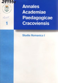 Annales Academiae Paedagogicae Cracoviensis. Studia Romanica. [Vol.] 1 (2001)