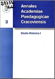 Annales Academiae Paedagogicae Cracoviensis. Studia Historica. [Vol.] 1 (2001)