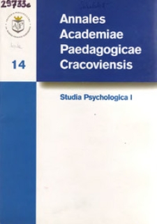 Annales Academiae Paedagogicae Cracoviensis. Studia Psychologica. [Vol.] 1 (2003)