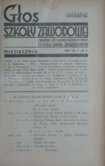 Głos Szkoły Zawodowej : organ Stowarzyszenia Nauczycieli Szkół Zawodowych. R. 8, Nr 9