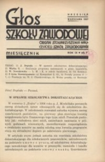 Głos Szkoły Zawodowej : organ Stowarzyszenia Nauczycieli Szkół Zawodowych. R. 9, Nr 7