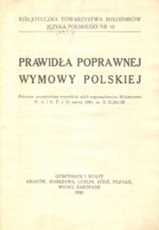 Prawidła poprawnej wymowy polskiej