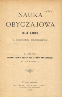 Nauka obyczajowa dla ludu