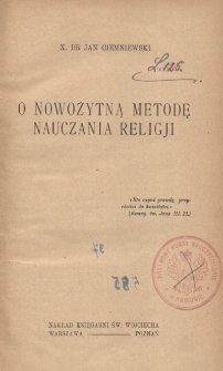 O nowożytną metodę nauczania religji