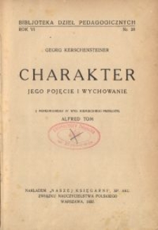 Charakter : jego pojęcie i wychowanie