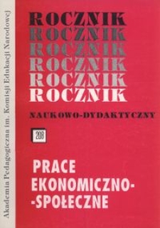 Rocznik Naukowo-Dydaktyczny. Z. 208, Prace Ekonomiczno-Społeczne. 9