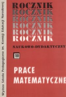 Rocznik Naukowo-Dydaktyczny. Z. 189, Prace Matematyczne. 14