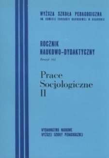 Rocznik Naukowo-Dydaktyczny. Z. 162, Prace Socjologiczne. 2