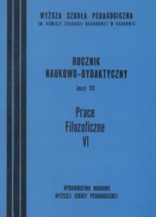 Rocznik Naukowo-Dydaktyczny. Z. 156, Prace Filozoficzne. 6