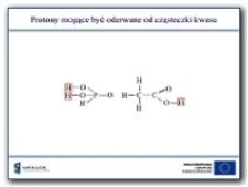 Protony mogące być oderwane od cząsteczki kwasu