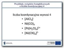 Przykłady związków kompleksowych o liczbie koordynacyjnej 4