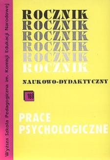 Rocznik Naukowo-Dydaktyczny. Z. 169, Prace Psychologiczne. 4