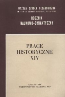 Rocznik Naukowo-Dydaktyczny. Z. 128, Prace Historyczne. 14