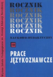 Rocznik Naukowo-Dydaktyczny. Z. 168, Prace Językoznawcze. 8