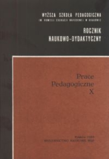 Rocznik Naukowo-Dydaktyczny. Z. 122, Prace Pedagogiczne. 10