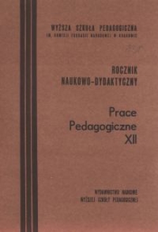 Rocznik Naukowo-Dydaktyczny. Z. 138, Prace Pedagogiczne. 12
