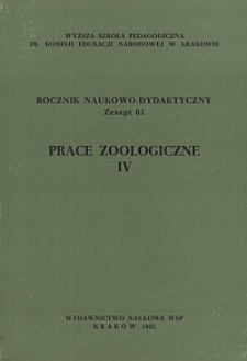 Rocznik Naukowo-Dydaktyczny. Z. 81, Prace Zoologiczne. 4