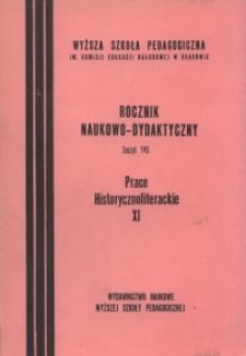 Rocznik Naukowo-Dydaktyczny. Z. 143, Prace Historycznoliterackie. 11