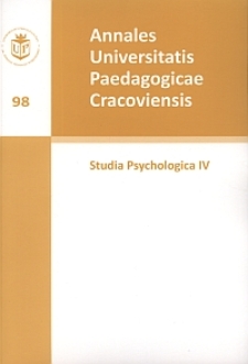 Annales Universitatis Paedagogicae Cracoviensis. 98, Studia Psychologica. 4