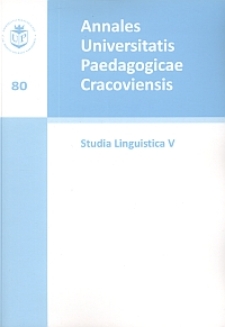 Annales Universitatis Paedagogicae Cracoviensis 80. Studia Linguistica 5