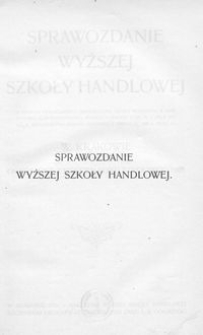 Sprawozdanie Wyższej Szkoły Handlowej w Krakowie ogłoszone z końcem roku szkolnego 1905