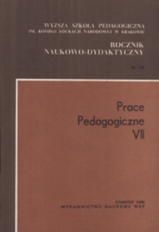 Rocznik Naukowo-Dydaktyczny. 105, Prace Pedagogiczne. 7