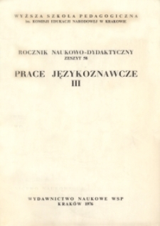 Rocznik Naukowo-Dydaktyczny. Z. 58, Prace Językoznawcze. 3