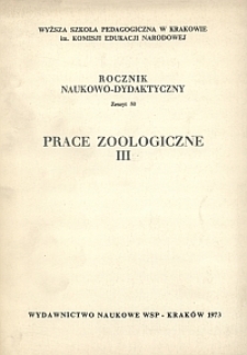 Rocznik Naukowo-Dydaktyczny. Z. 50, Prace Zoologiczne. 3