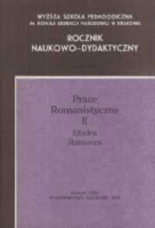 Rocznik Naukowo-Dydaktyczny. Z 113, Prace Romanistyczne. 2