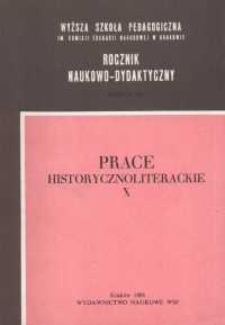 Rocznik Naukowo-Dydaktyczny. Z. 101, Prace Historycznoliterackie. 10