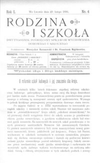 Rodzina i Szkoła : dwutygodnik poświęcony sprawom wychowania domowego i szkolnego. R. 1, Nr 4