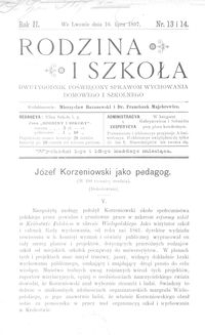 Rodzina i Szkoła : dwutygodnik poświęcony sprawom wychowania domowego i szkolnego. R. 2, Nr 13-14