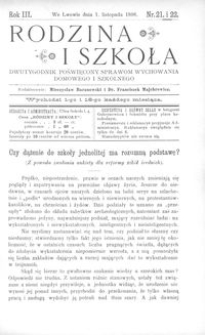 Rodzina i Szkoła : dwutygodnik poświęcony sprawom wychowania domowego i szkolnego. R. 3, Nr 21-22