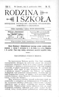 Rodzina i Szkoła : miesięcznik poświęcony sprawom wychowania domowego i szkolnego. R. 5, Nr 10