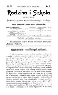 Rodzina i Szkoła : miesięcznik poświęcony sprawom wychowania domowego i szkolnego. R. 6, Nr 2