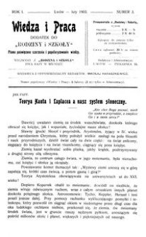 Wiedza i Praca : dodatek do Rodziny i Szkoły : pismo poświęcone szerzeniu i popularyzowaniu wiedzy. R. 1, Nr 3