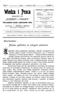 Wiedza i Praca : dodatek do Rodziny i Szkoły : pismo poświęcone szerzeniu i popularyzowaniu wiedzy. R. 1, Nr 7