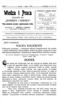 Wiedza i Praca : dodatek do Rodziny i Szkoły : pismo poświęcone szerzeniu i popularyzowaniu wiedzy. R. 1, Nr 12-14