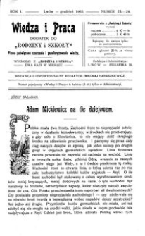 Wiedza i Praca : dodatek do Rodziny i Szkoły : pismo poświęcone szerzeniu i popularyzowaniu wiedzy. R. 1, Nr 23-24