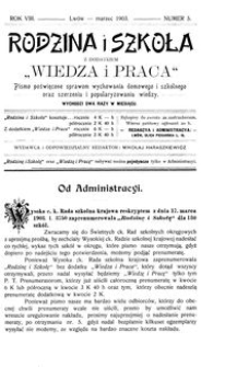 Rodzina i Szkoła : z dodatkiem Wiedza i Praca : pismo poświęcone sprawom wychowania domowego i szkolnego oraz szerzeniu i popularyzowaniu wiedzy. R. 8, Nr 5