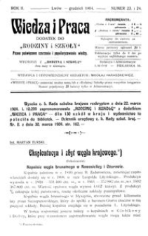 Wiedza i Praca : dodatek do Rodziny i Szkoły : pismo poświęcone szerzeniu i popularyzowaniu wiedzy. R. 2, Nr 23-24