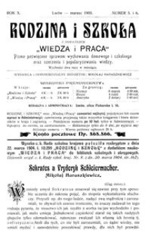 Rodzina i Szkoła : z dodatkiem Wiedza i Praca : pismo poświęcone sprawom wychowania domowego i szkolnego oraz szerzeniu i popularyzowaniu wiedzy. R. 10, Nr 5-6