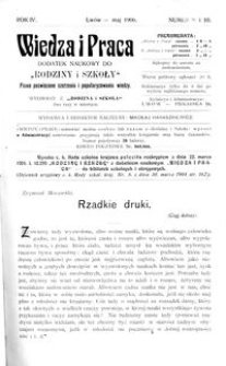 Wiedza i Praca : dodatek naukowy do Rodziny i Szkoły : pismo poświęcone szerzeniu i popularyzowaniu wiedzy. R. 4, Nr 9-10