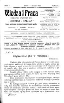 Wiedza i Praca : dodatek naukowy do Rodziny i Szkoły : pismo poświęcone szerzeniu i popularyzowaniu wiedzy. R. 5, Nr 2